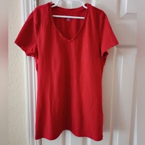 Girls Size Nautica Vivid Red Short Sleeve Tee